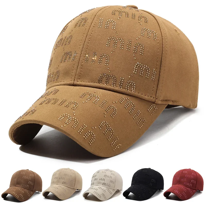 

Alphabet Rhinestone Baseball Cap for Women - Adjustable Face Slimming Sun Hat, Multi-Season Outdoor Sports Cap