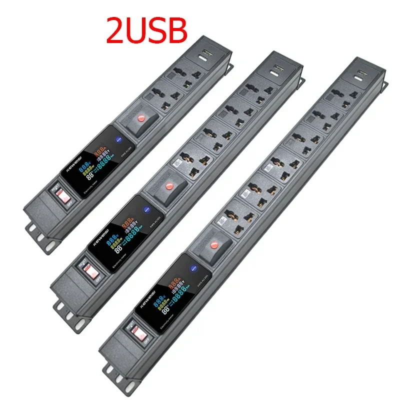 

PDU Power Strip Overload Protection Ammeter/voltmeter/power tester Universal Socket Switch C14 interface For Cabinet Mount