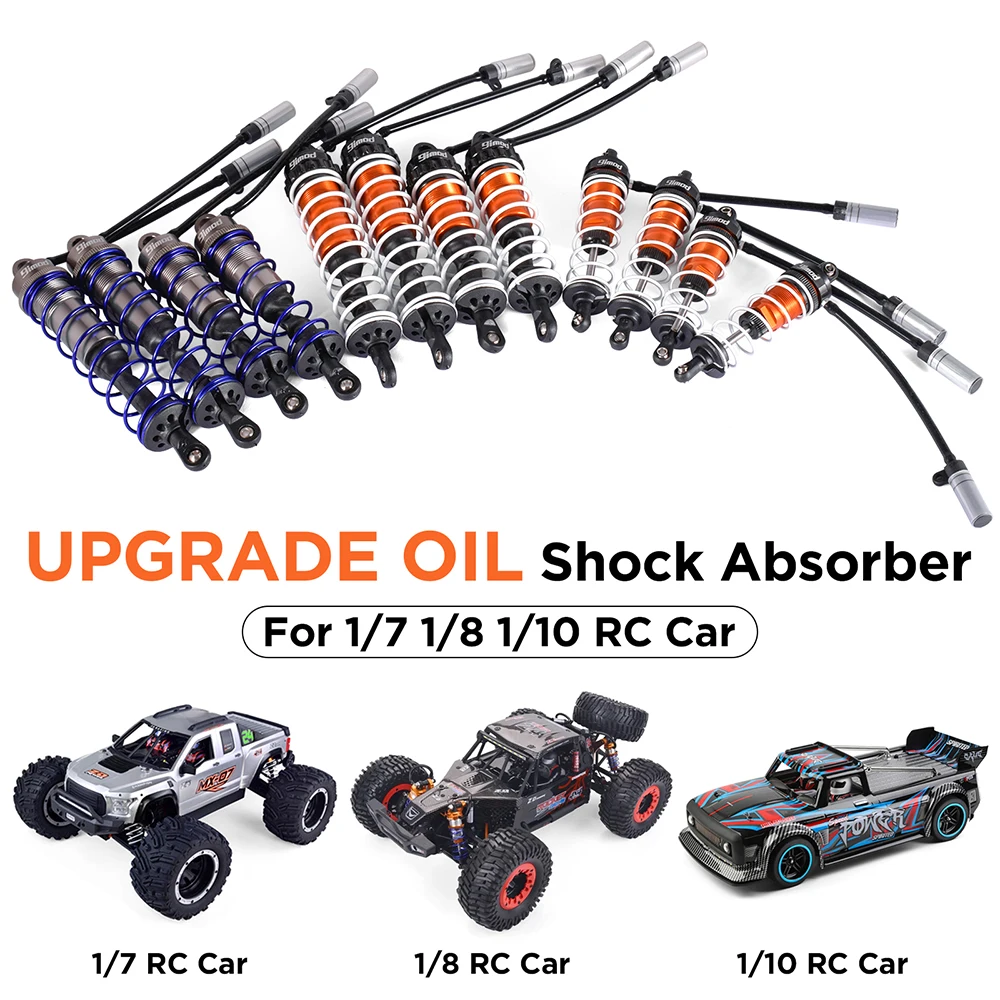 9IMOD 2/4pcs Aluminum Alloy Front Rear Oil Shock Absorber Damper Kit for 1/7 DBX-07 1/8 HSP HPI 1/10 Axial SCX10 90046 TRX4