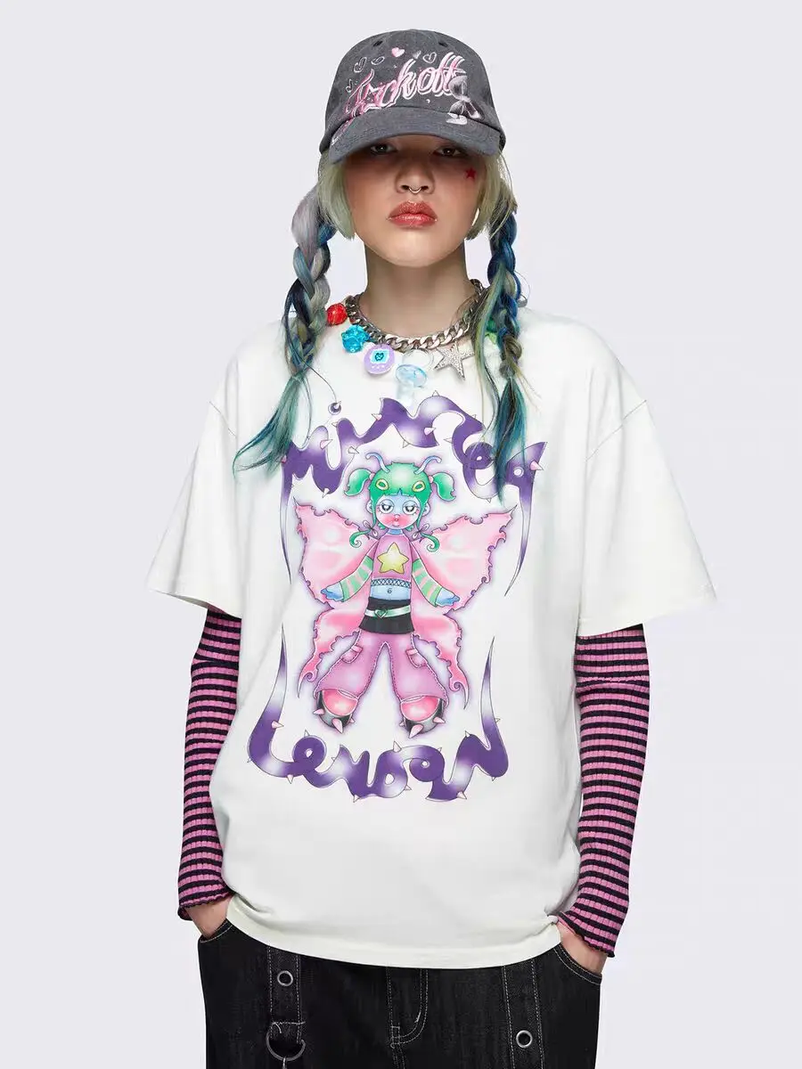 2024 New Y2K Clothes Women's T-shirt Minga London Oversize Loose Short sleeves High quality Hip hop Style Tees Women's