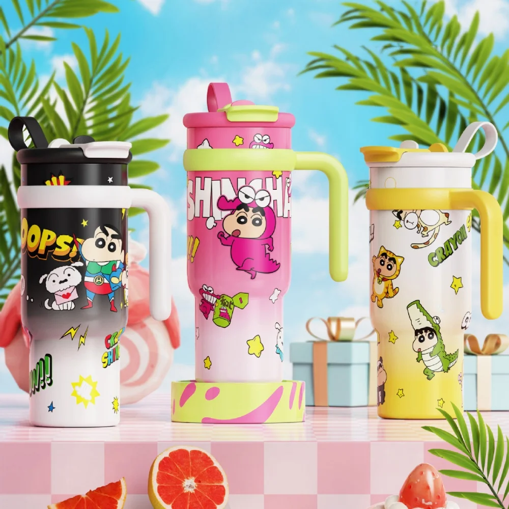 

Genuine Crayon Shin-Chan Cartoon Insulated Cups Kawaii 900Ml Stainless Steel Thermal Mug Student Large-Capacity Water Bottle