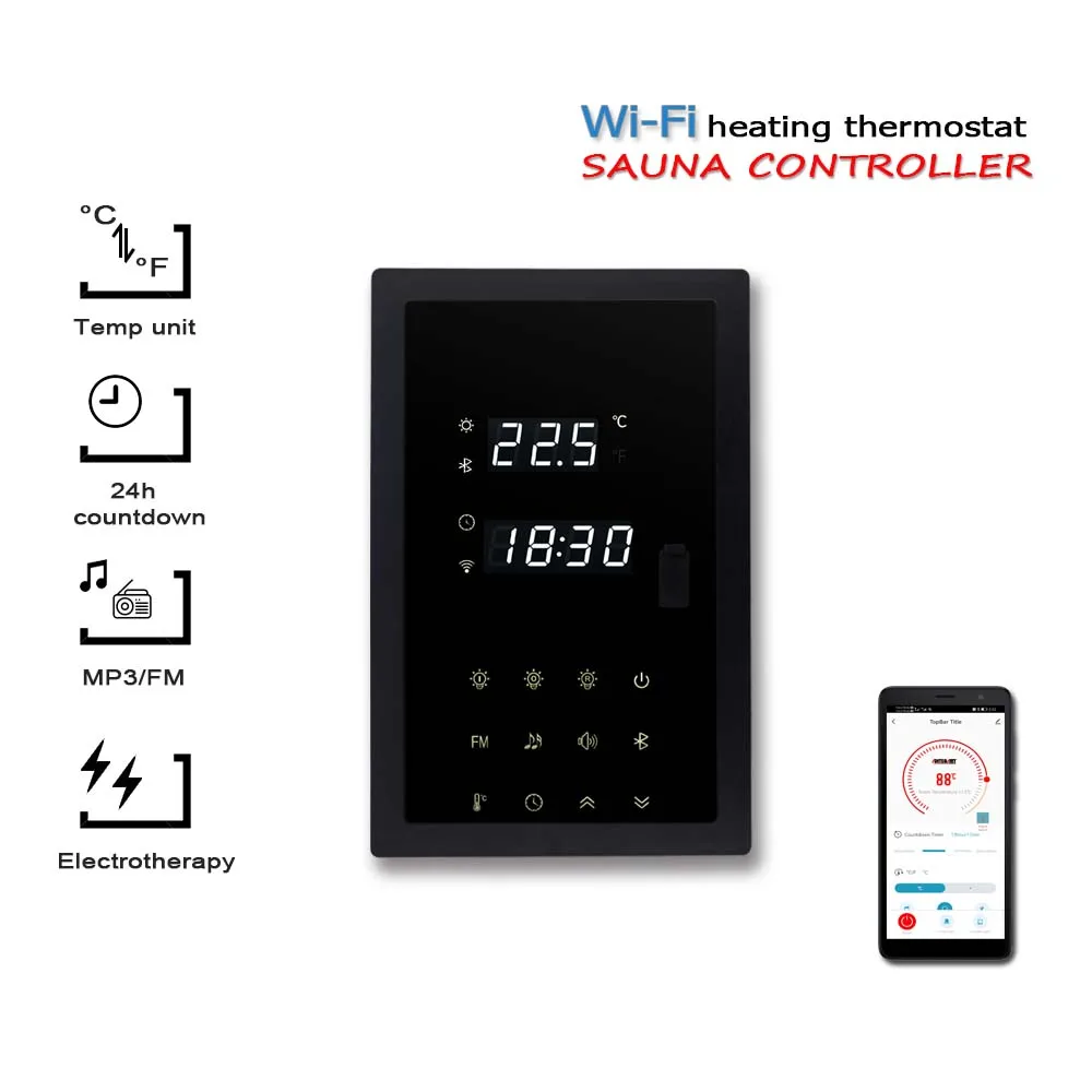 Tuya-Controlador de Temperatura para Sala de Sauna, Módulos Multifuncionais, Versão Manual Opcional, Wi-Fi, Aplicativo Smart Life