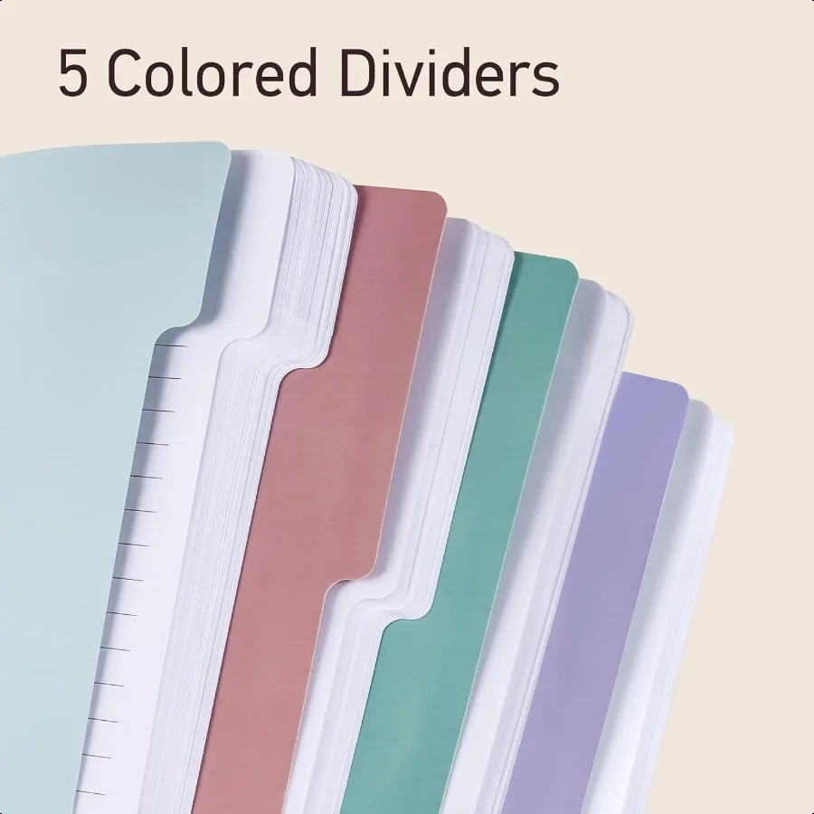 Hardcover Spiral Notebooks for Work School B5 Journal Notebook with Tabs Dividers Multi 5 Subject Notebook College Ruled 240 Pa