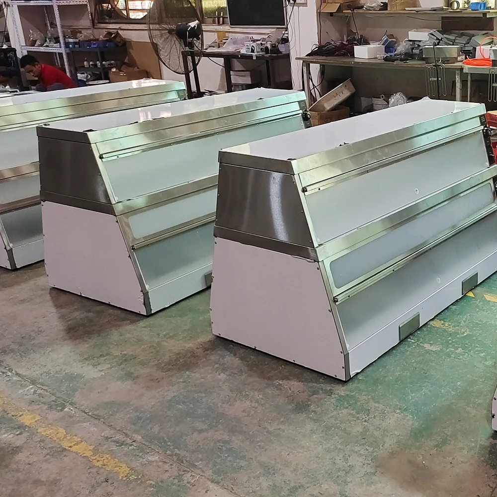 1.2 1.5 1.8 Meter Used Display Warmer Glass Food Warmer Display Showcase Fried Chicken Warmer Display