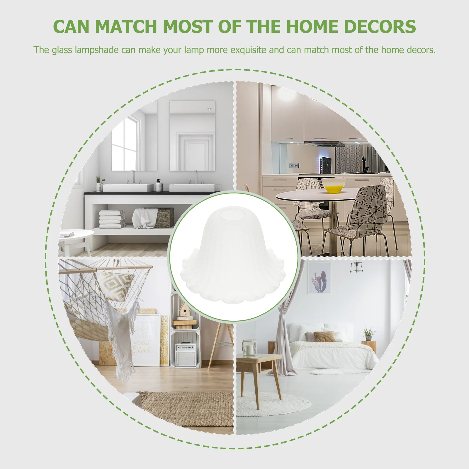 

1Pcs Glass Lamp Cover Stylish Reusable Light Shell for Ceiling Lamp Candelabra Bulb Fixture Modern Household Lampshade Decor