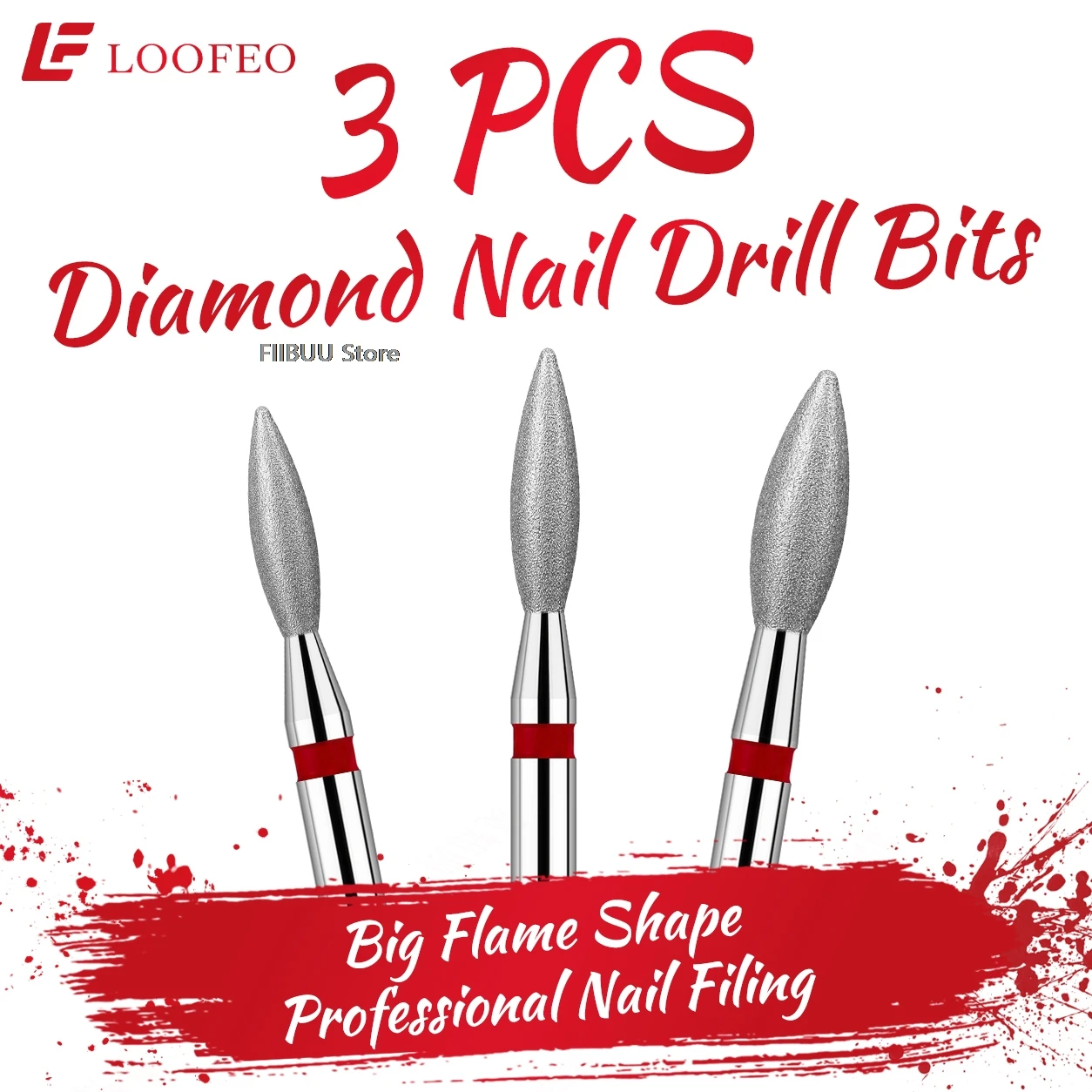 3PC Fine Diamond Nail Drill Bit Set for Electric Nail File Cuticle Burrs Cleaning Nail Prep Milling Cutter for Manicure Pedicure