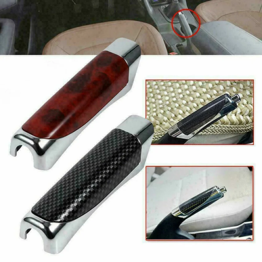 1x Universal In-Car Carbon Fiber Style Hand Brake Break Protector Cover Accessories