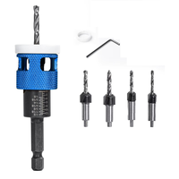 SOFT-5Pcs/Set Countersink Drill Bit With Adjustable Depth Stop Low Friction Hole Opener Countersunk Drill Bit Carpentry
