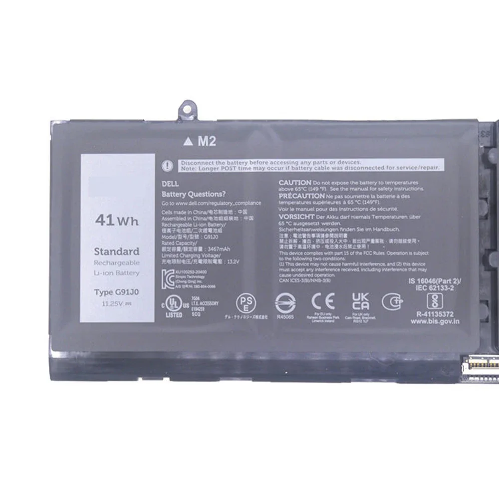 Brand New Genuine Original G91J0 11.25V 41Wh Laptop Battery for Dell Inspiron 5310 5410 5415 5418 Latitude 3320 3420 3520 etc.