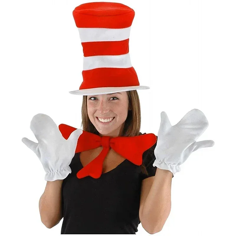 

Adult Red White Doctor Cat Hat Accessory Kit Women Halloween Costume