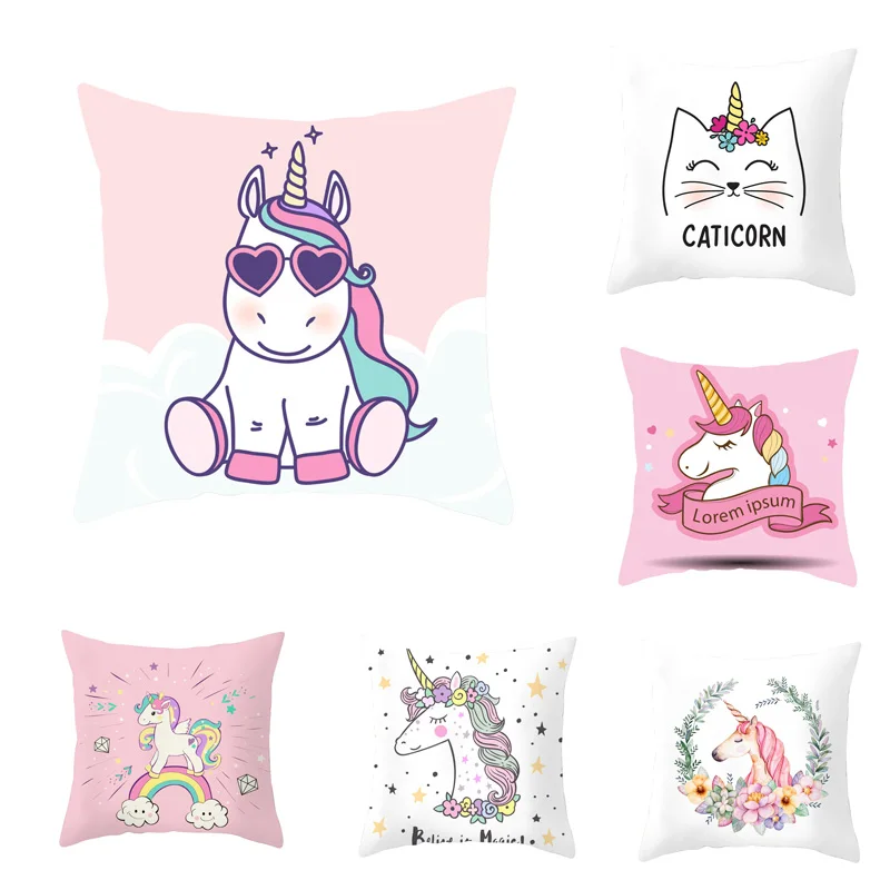 

creative unicorn decorative pillowcase cute cartoon unicorn pillowcase