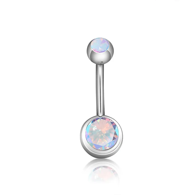Titanium Belly Button Rings For Women Sexy Body Piercing Jewelry CZ Opal Navel Piercing Ring image 6
