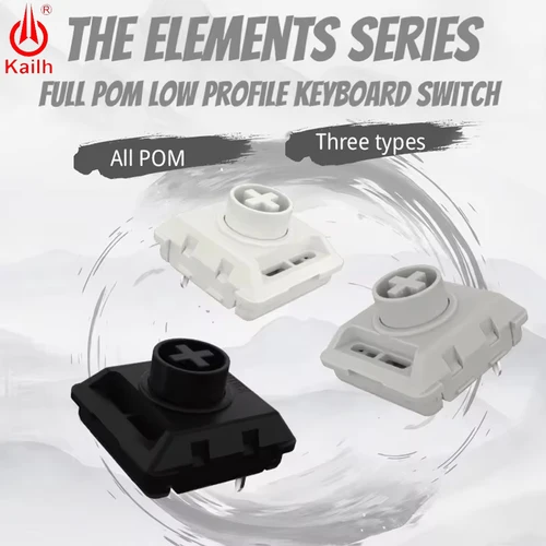 Imagen 1 del producto Kailh-interruptores de perfil bajo personalizados, serie Elenments, Teclado mecánico, lineal, táctil, nube negra, interruptor oculto de montaña POM