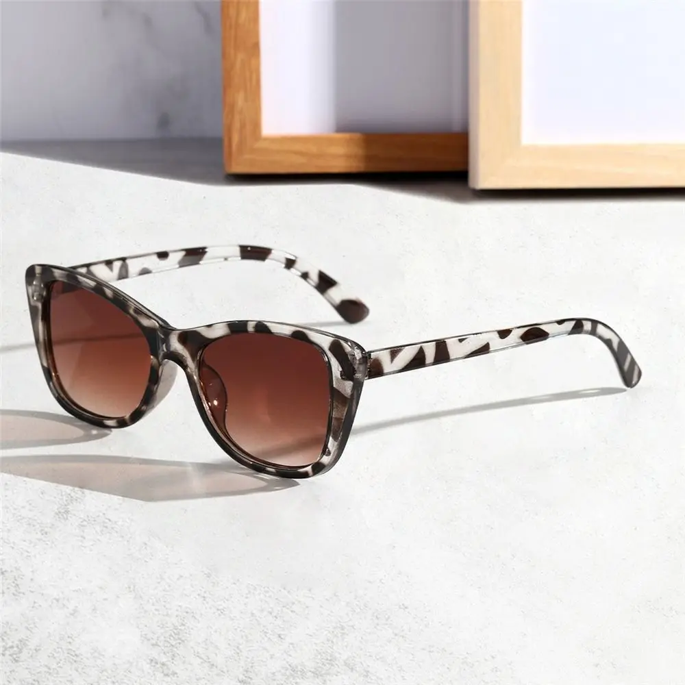 Trend ige Straße Foto Requisiten Cat Eye Sonnenbrille UV400 Schutz Vintage Outdoor-Farben Farbverlauf Leopard Brillen für Frauen