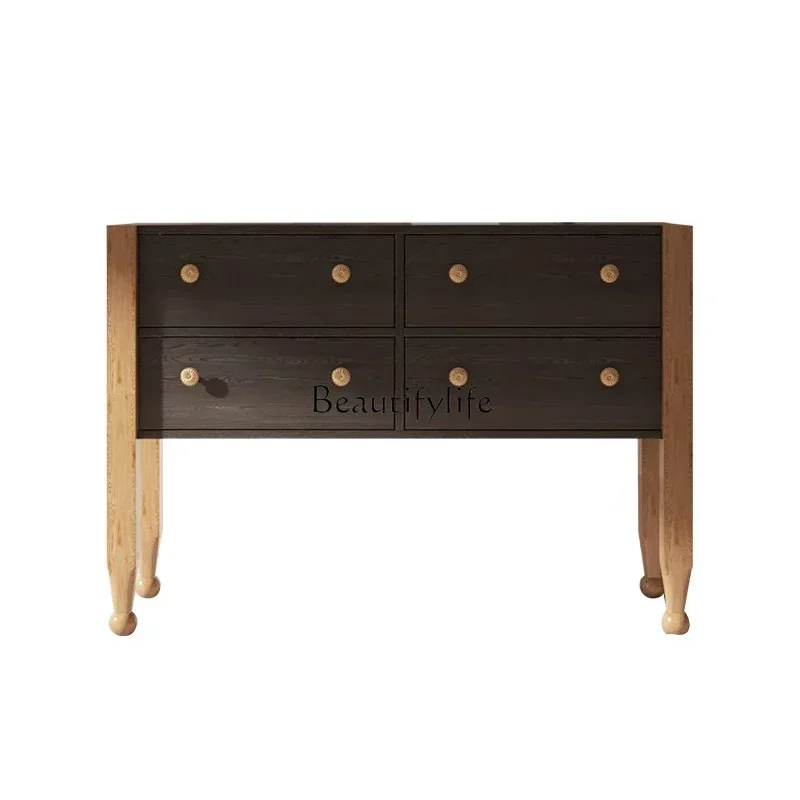 

LX1Simple modern retro French entrance cabinet Solid wood storage locker