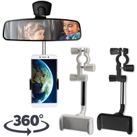 Universal Car Phone Holder 360 Degrees Rotating Car Rearview Mirror Mount GPS Phone Holder for 47mm-71mm Wide Mobile Phones