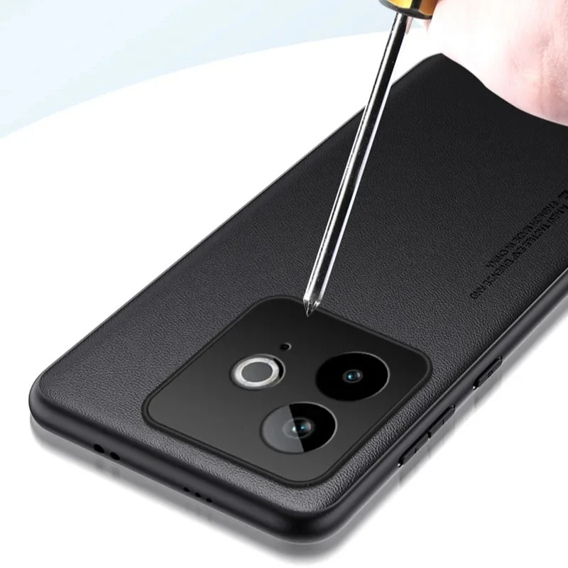 Einfache Leder Telefon Fall für Realme GT 7, Matte Silikon Weiche Stoßstange Abdeckung Fällen Für Realme GT7 GT 7T GT 7Pro Funda – Detail 4