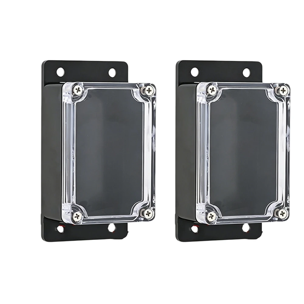 2Pcs Junction Box Waterproof IP65 Electronic Project Box Enclosure Case Electrical Junction Box With Fixed Ear Transparent Black