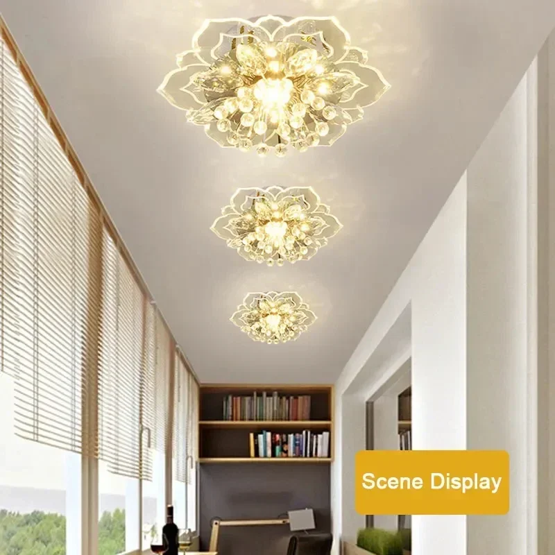 LED-Deckenleuchten aus Lotusglas für Flure, Veranden, Flure, Deckenleuchten mit Kunststoffblättern, Deckenleuchten für Wohnzimmer, Balkon, Deckenleuchten