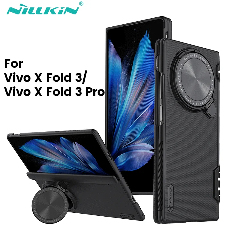 

NILLKIN For Vivo X Fold 3 Pro Case Super Frosted Shield Luxuly Phone Case Hard Back Cover For Vivo X Fold 3 With Hidden Holder