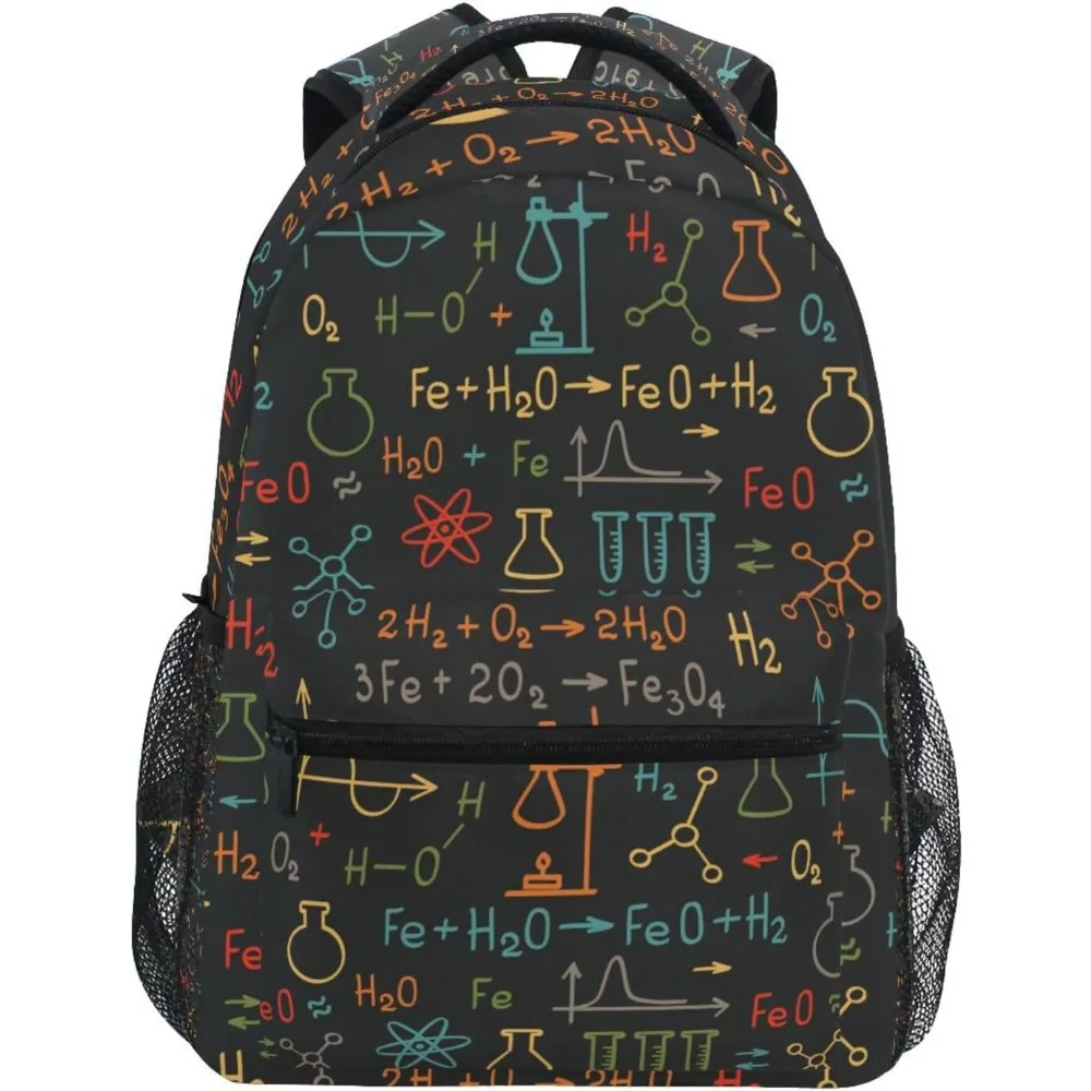 Colorful Science Chemistry Backpacks Math Laboratory Kids Bookbag Elementary School Bag For Boys Girls Personalized Travel