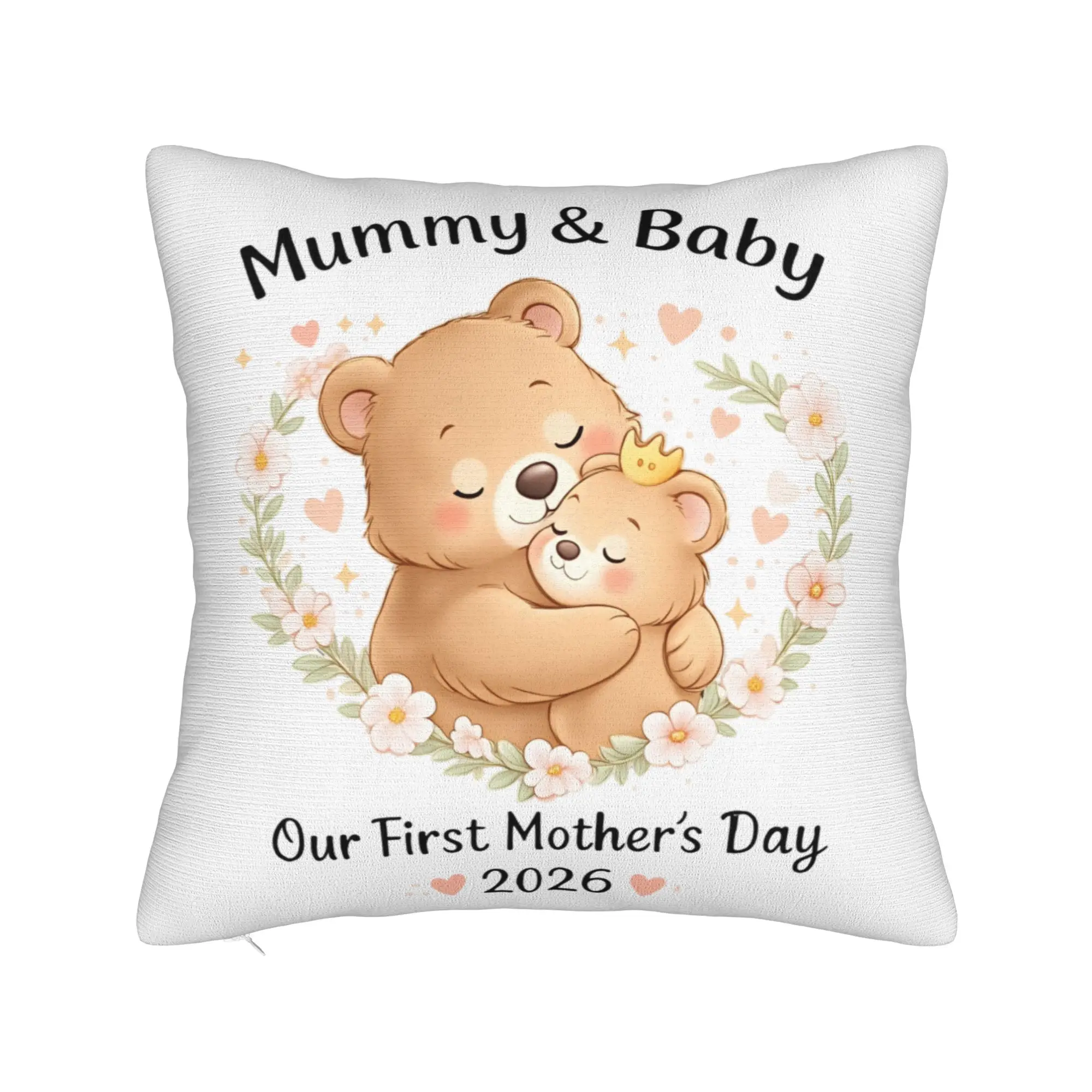Our First Mothers Day Together Pillow Case  Soft Pillow Cover For Sofa Bedroom Home Decor Funny Cushion Cover