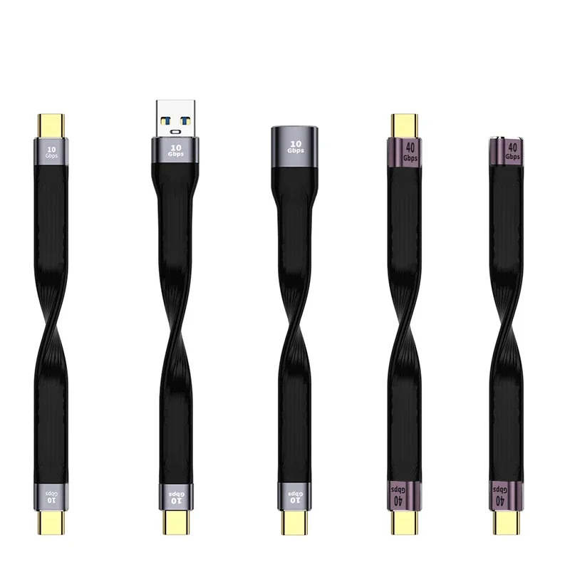 5A Fast Charging Short Cable USB C to C Cable 10Gbps 40Gbps Data Cable Thunderbolt 3 QC4 Cable For Macbook Pro Laptop Cellphone
