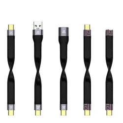 5A Fast Charging Short Cable USB C to C Cable 10Gbps 40Gbps Data Cable Thunderbolt 3 QC4 Cable For  Macbook Pro Laptop Cellphone