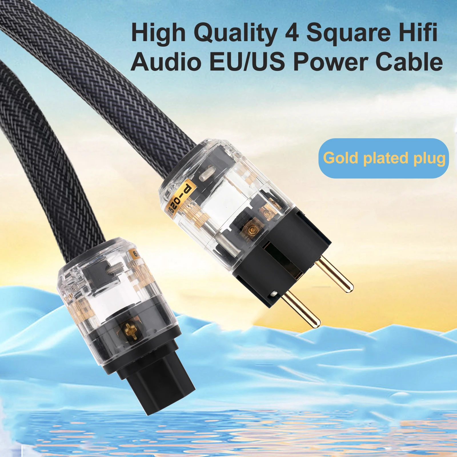 

HIFI EU/US Schuko Power Cable 6N OFC Copper HIFI Power Cable with P029/P079 IEC C15 Power Plug for Power AMP Filter CD