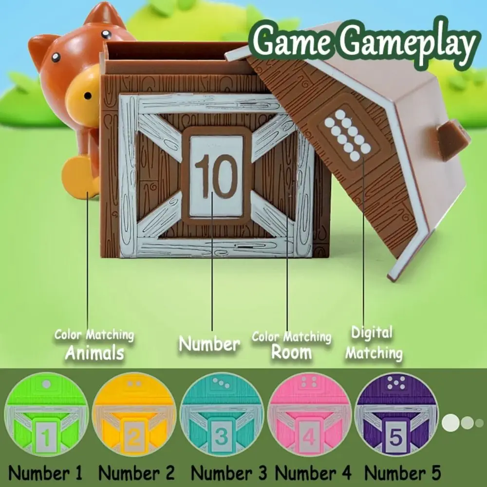 Marionnettes à doigts d'animaux de tri des couleurs, éducation précoce interactive, maison assortie, comptage, jouets d'apprentissage en plastique pour tout-petits