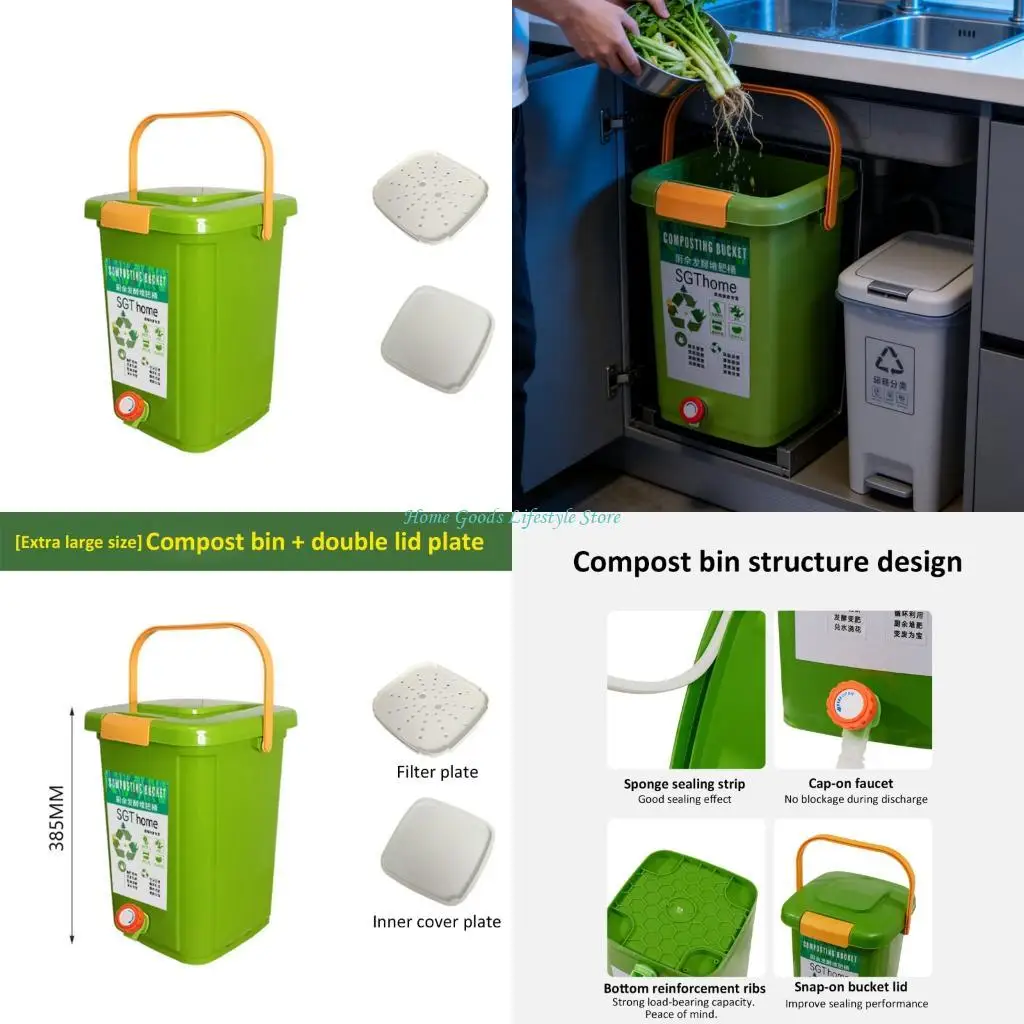 Contenedor humus planta flexible E74E para uso en exteriores, manipulación residuos cocina modelo D