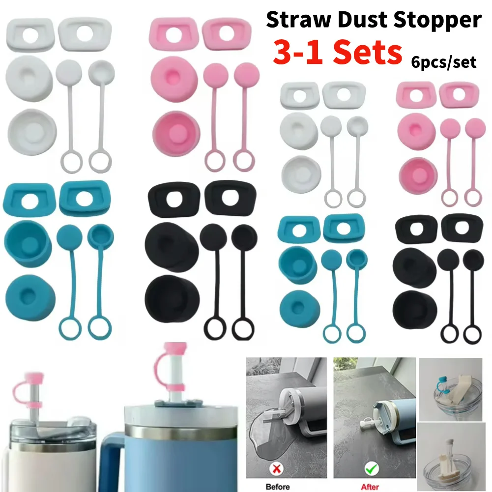

30-6pcs Silicone Spill Proof Stopper for Stanley Cup 40oz/ 30oz Tumbler Accessories Straw Cap Cover Spill Stopper Leak Stopper
