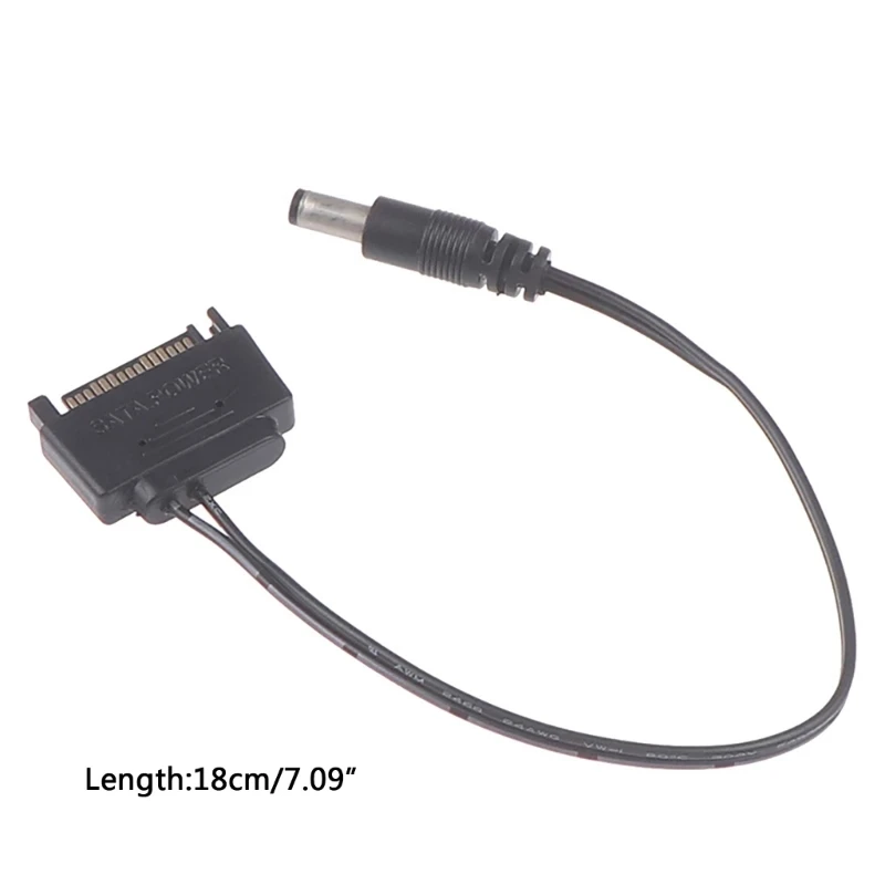 Upgraded Male SATA Connector to 12V DC Plug Power-Adapter-Cable DC Plug 5.5MM x 2.1MM Suitable for Laptop 5V/12V 2 Pcs