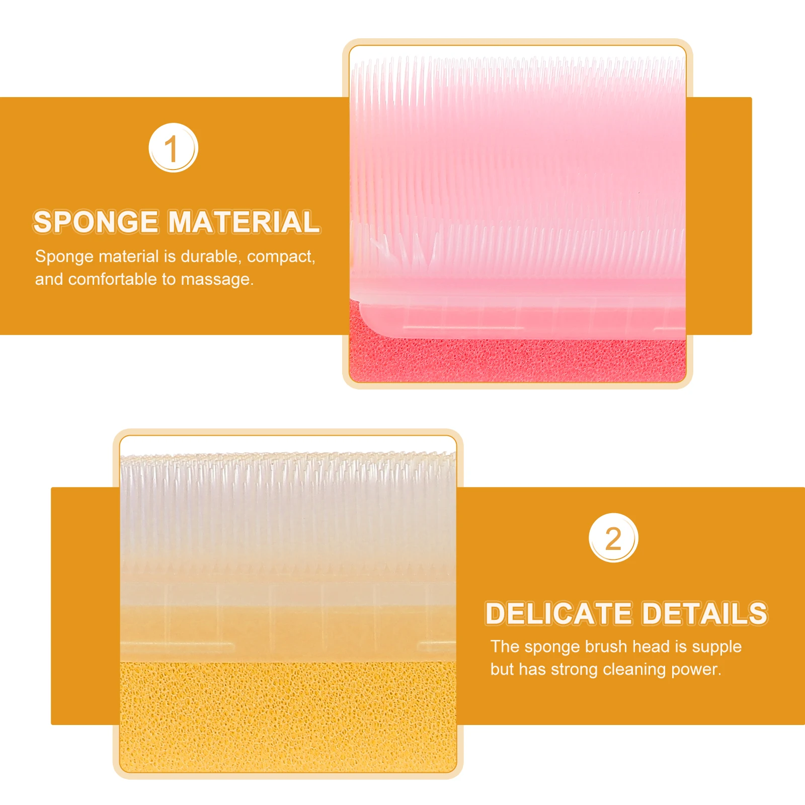 

2 Pcs Tactile Brush Supple Sponge Bristles Sensory Bath Massage Tool Baths for Cradle Cap Premium Material