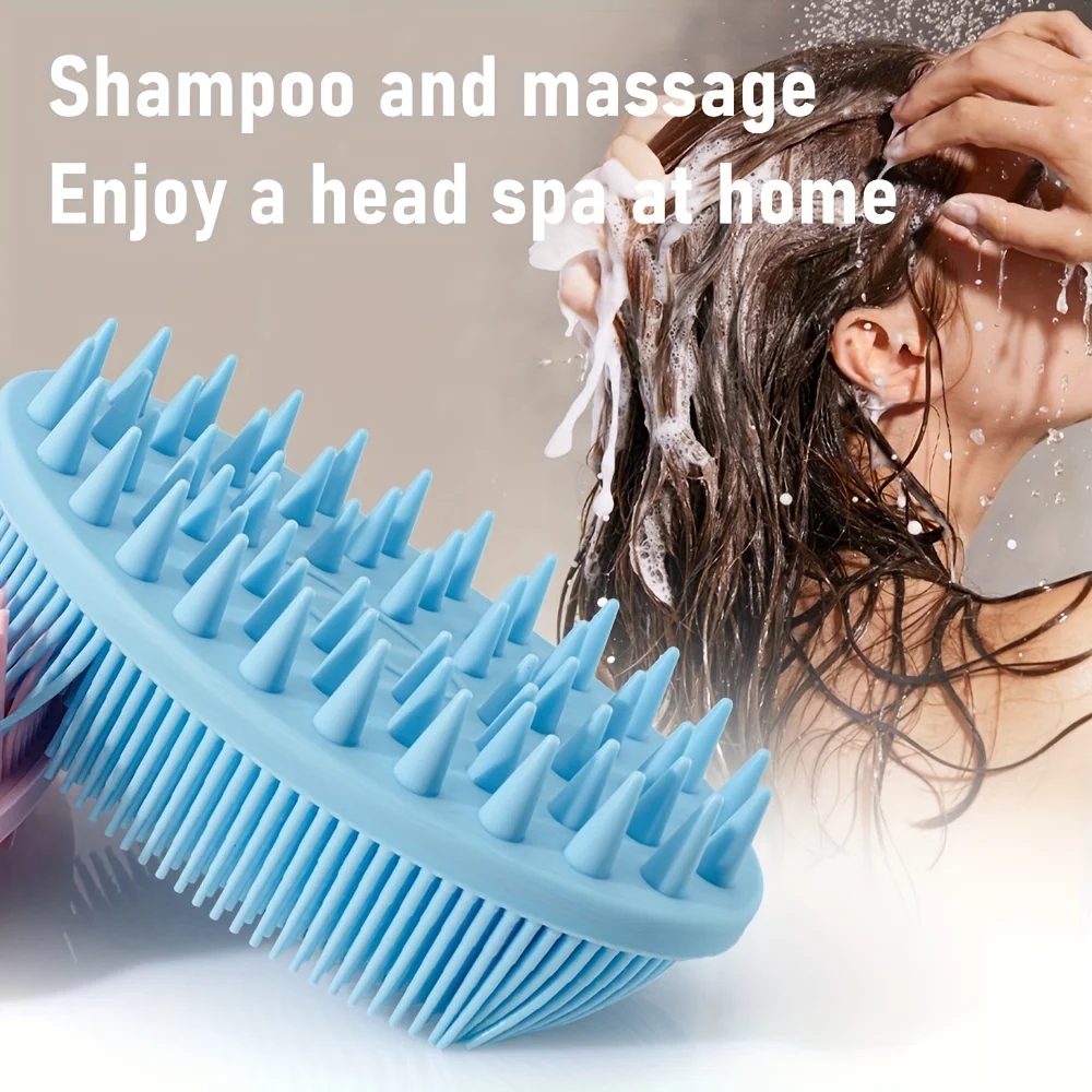 

Мягкие силиконовые щетки для ванны и тела - ручная щетка-скраб из люфы для душа, массажная щетка для шампуня, двусторонняя щетка для тела