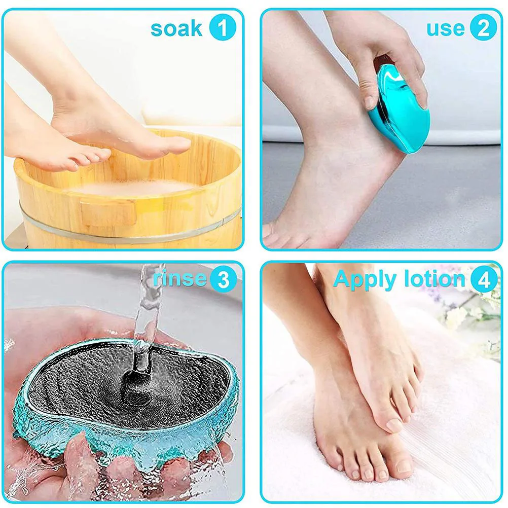 Nano Glass Foot Grinding Stone Remove Dead Skin Calluses Remover Feet Hands Sanding Stone Portable Home Pedicure Foot Care Tool