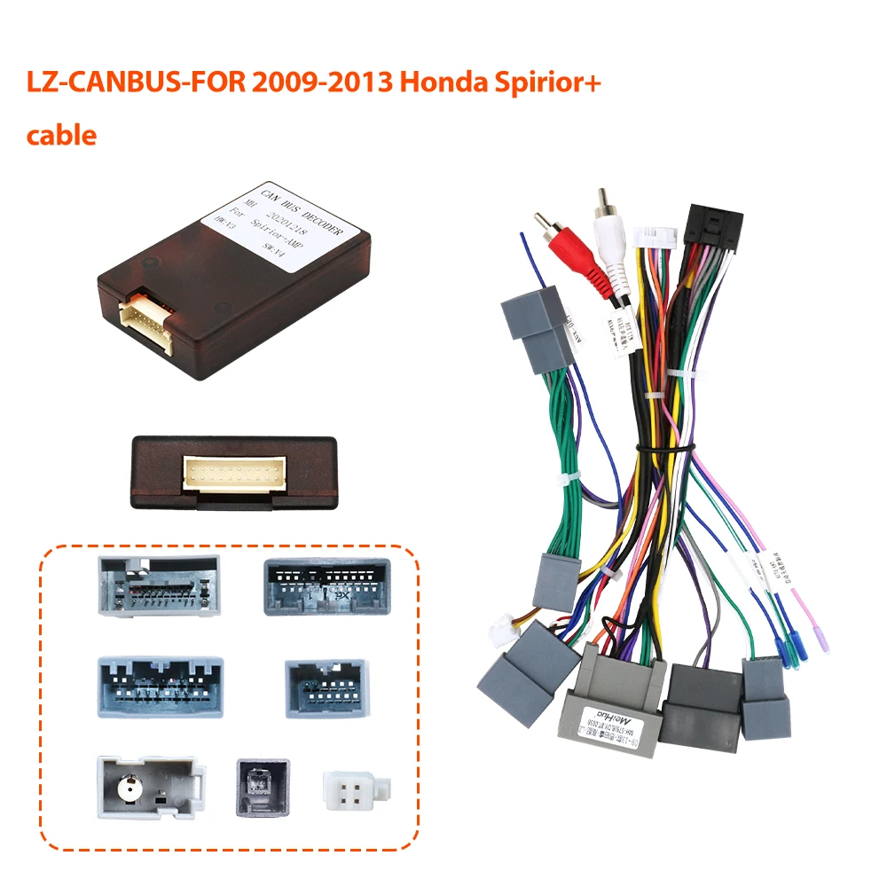 Canbus Box Decoder For HONDA Spirior 2008-2012 Wiring Harness Power Cable Android For Car Radio Multimedia