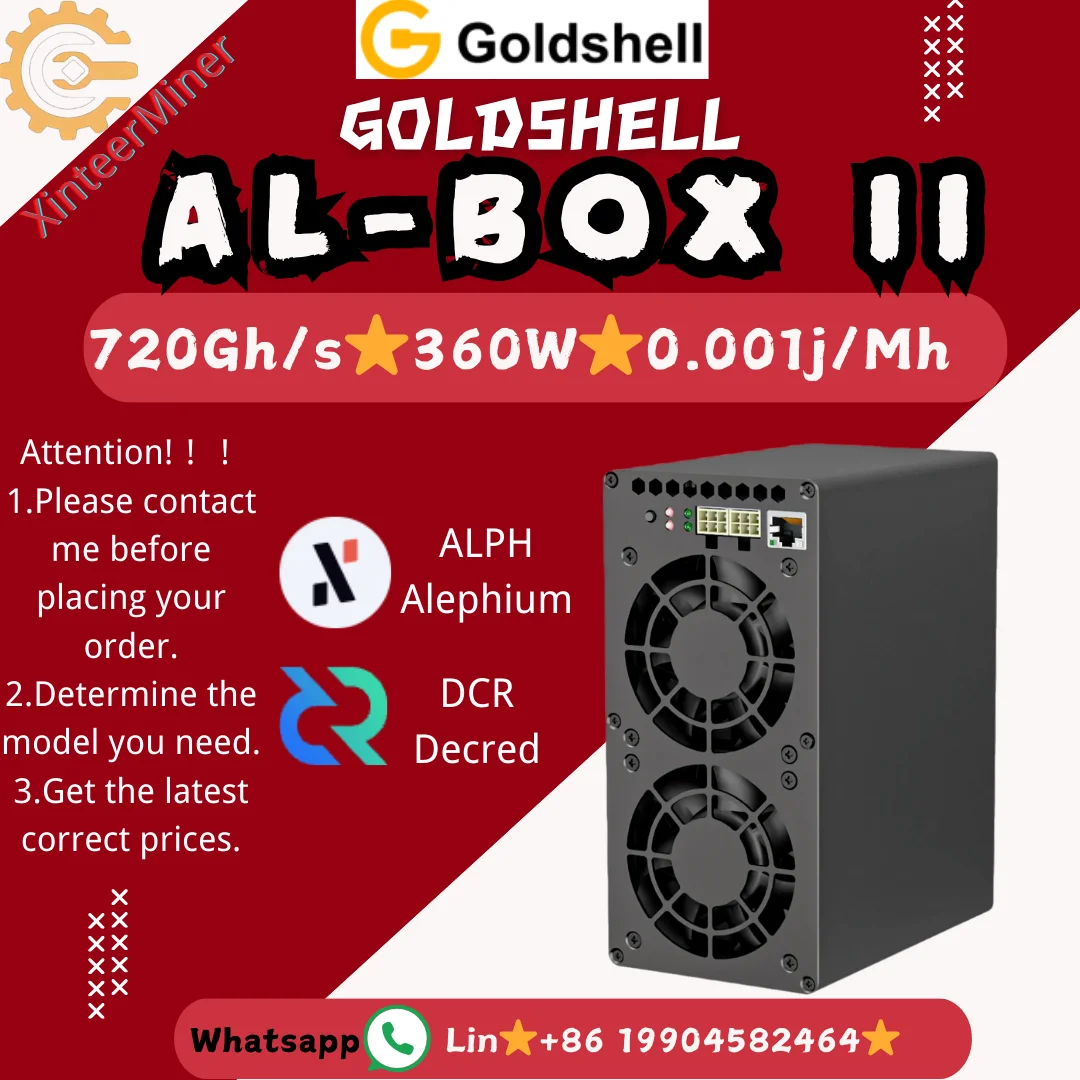 Goldshell AL BOX II 720Gh/s 360W Alephium Miner ALPH Mining,Goldshell AL-BOX II is an ASIC miner designed for Blake3 algorithm