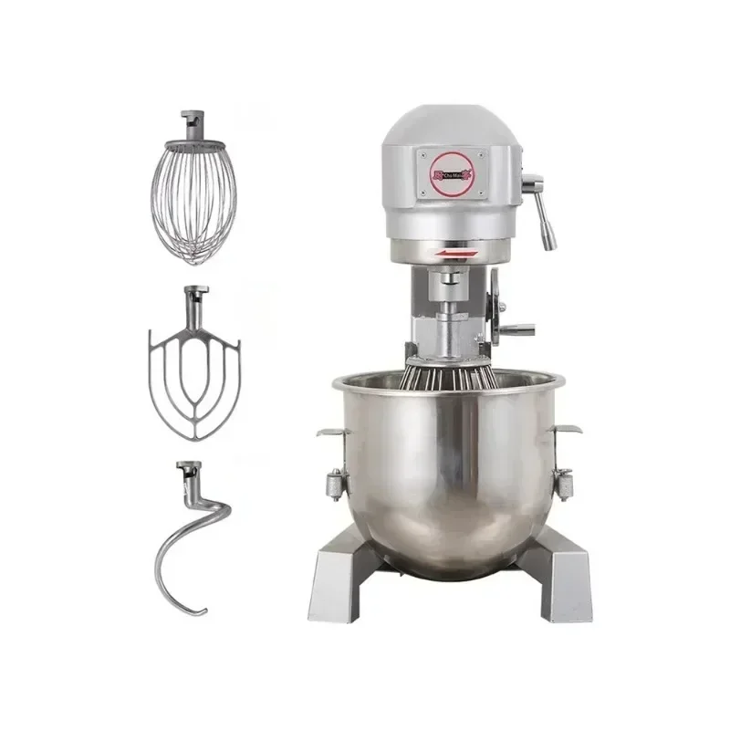 220V/380V l Food Mixer 3 Speeds Adjustable With Bowl Dough Hooks Commercia Whisk Beater  Kneading 20L 1100W  5KG Stainless Steel