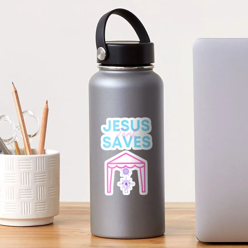 Jesus tent saves - Bonnaroo inside jokes (funny, music festival designs)   Sticker Sticker for Laptop Decor Bedroom Car Cute Car