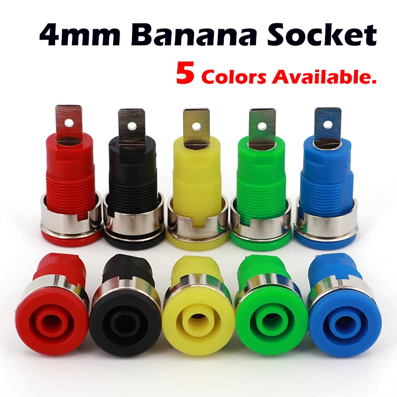 

40PCS Insulated Safety 32A 4mm Banana Socket Terminal 5 Colors Female Jack Panel Mount Socket Binding Post Wire Connector