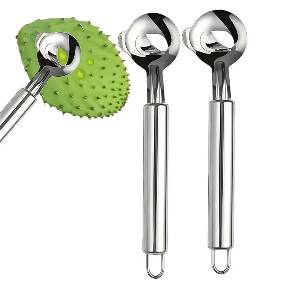 1pc Spoon Cactus Peeler, Multi-Function Pelador De Nopales Con Espinasstainless Steel Cactus Peeler Tool Noodle Cutter Knife With Hole With Long Handle For Kitchen Gadgets Accessory