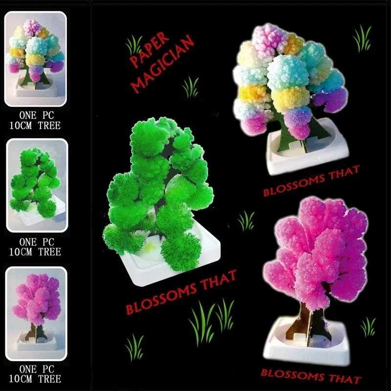 Paper Tree Flowering Magic Tree Children\'s Educational Toy Experiment Diy Crystal Three in One