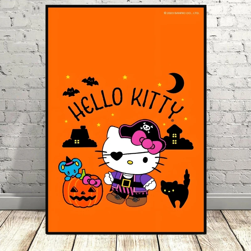 Sanrio Hello Kittys Canvas Wall Art Decorative Modular Prints Comics Pictures Birthday Gifts Room Home Hanging Classic Retro