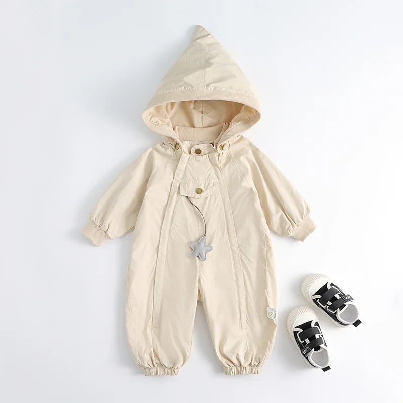 2026 Autumn Baby Interchange Jacket Hooded Suit Girl and Boy Baby Outerwear Star Cartoon Bodysuit