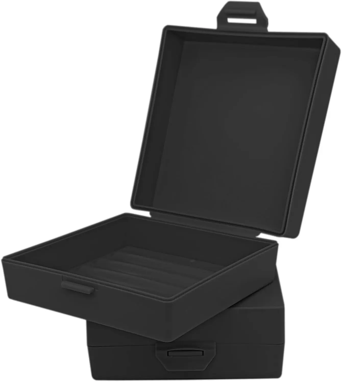 

Квадратный дорожный контейнер для мыла с крышкой, портативный держатель для мыла для душа, кемпинга и активного отдыха (2 шт., черный)