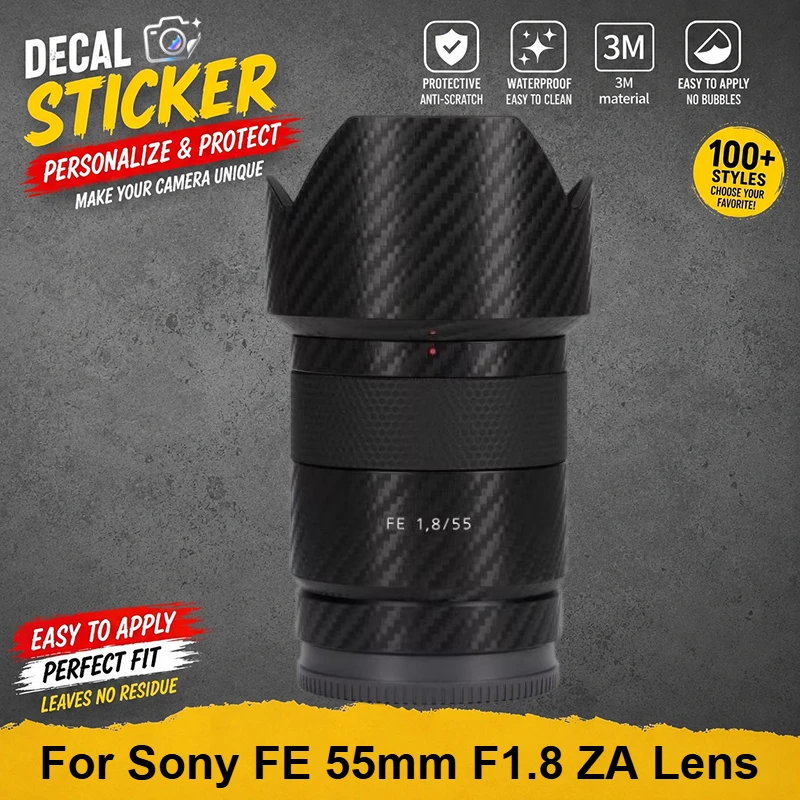 PrizMo Skin For Sony FE55 1.8/ 55mm 1.8 ZA(SEL55F18ZA) Lens Premium Decal Skin Wrap for Sony FE 55mm F1.8 ZA Lens Sticker
