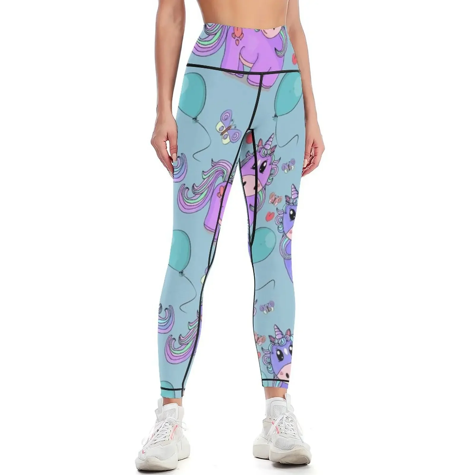 My Secret Unicorn Aqua Blue Leggings sports for gym Women's sports trousers Womens Leggings