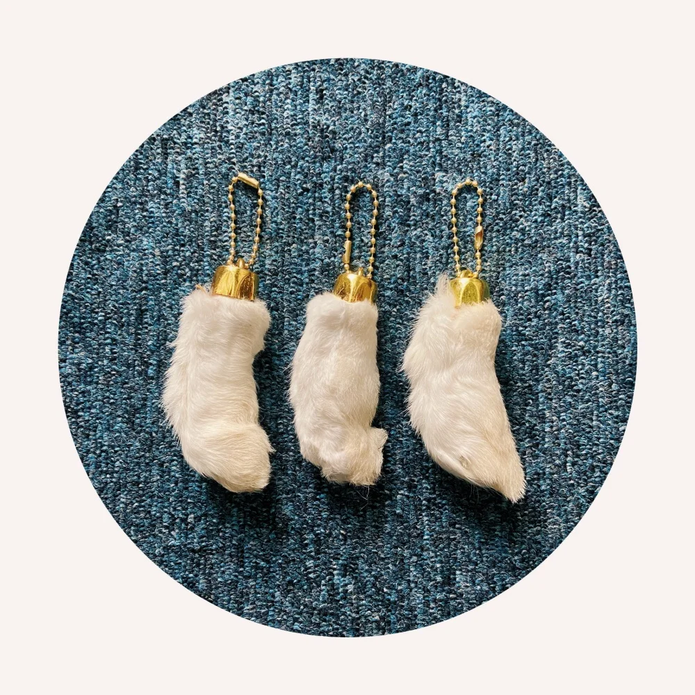 

Брелок для ключей Lucky Rabbit Foot Зачарованный амулет Хорошие подвески для вечеринки Подарок Зачарованные подвески Брелок для ключей с кроличьей ножкой Lucky Charm Amulet
