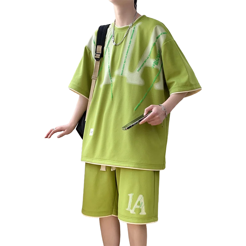 Summer Sports Sets Mens Designer Clothes Oversized Comfy T-shirt Shorts Two-Piece Suit Brand Outfit Fashion Streetwear